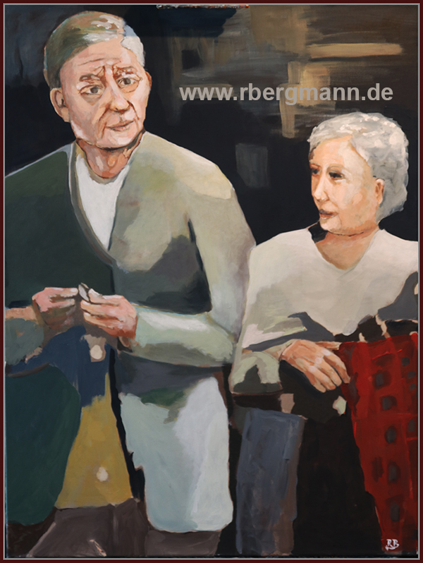 Älteres Paar, Acryl auf Leinwand, 60 x 80 cm, (c) 2023 Rainer Bergmann